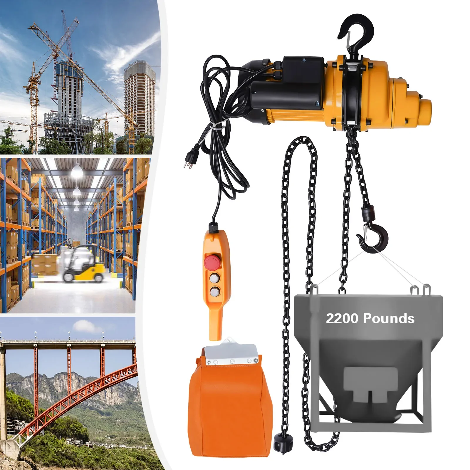 2200lbs 1 Ton Electric Chain H - Electric Chain Hoist ulasan dan harga